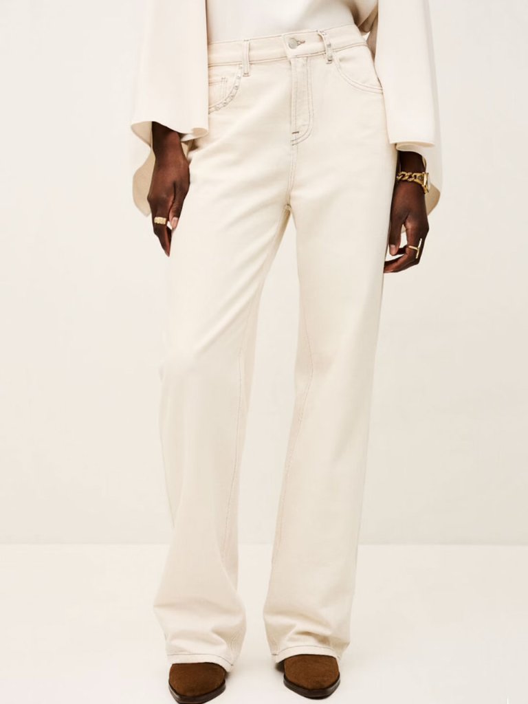Ba&Sh Stunner Jeans With Studs In Ecru Eu 40 / Us Large